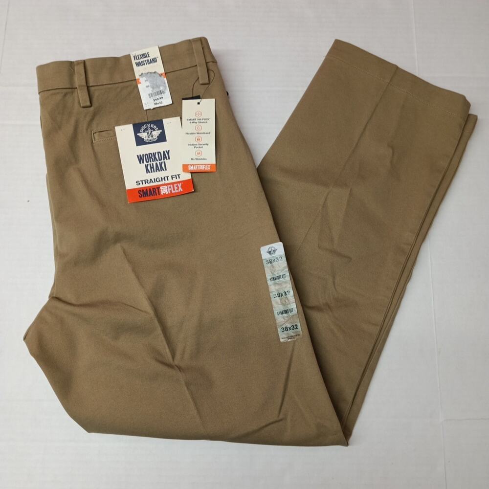 Dockers‎ Workday Khakis Straight Fit Men's 38x32 Tan Stretch Smart Flex Pants